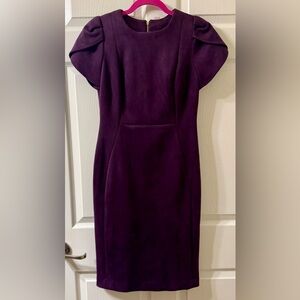 Calvin Klein Purple Tulip Sleeve Faux Suede Dress